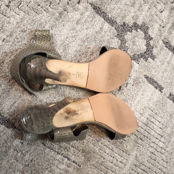 Cynthia Vincent Croc Green Sandals Siz 9 - Picture 7 of 8